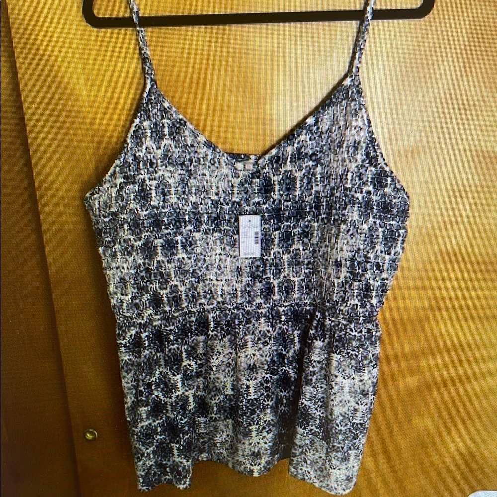 Women's Black and White Spaghetti Strap Top